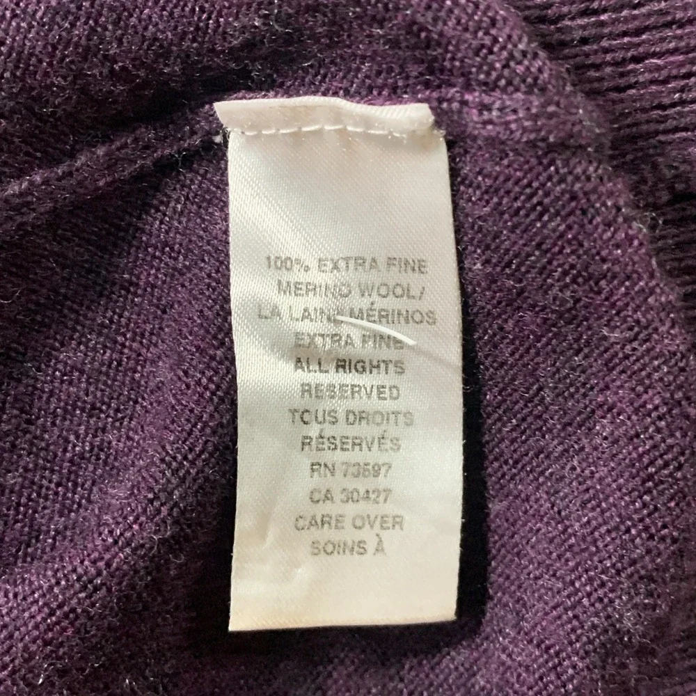 Raffi wool men's sweater vest Purple LARGE